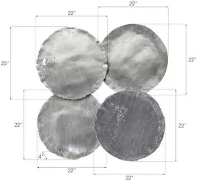 Cast Oil Drum Wall Discs - Set of 4