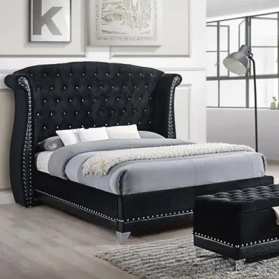 Barzini California King Tufted Upholstered Bed Black