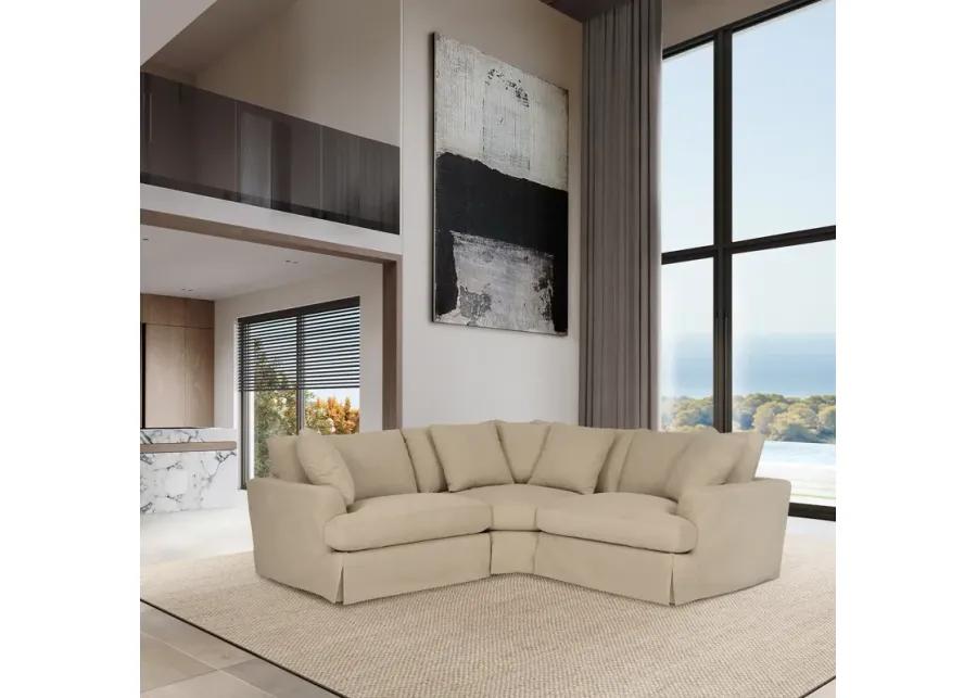 Ciara Upholstered 3 Piece Sectional Sofa in Sahara Brown