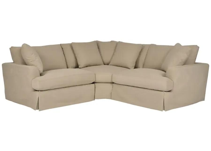 Ciara Upholstered 3 Piece Sectional Sofa in Sahara Brown