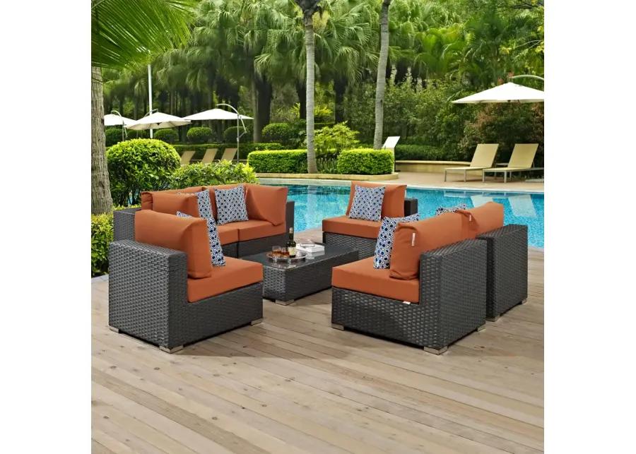 Sojourn 7 Piece Outdoor Patio Sunbrella® Sectional Set