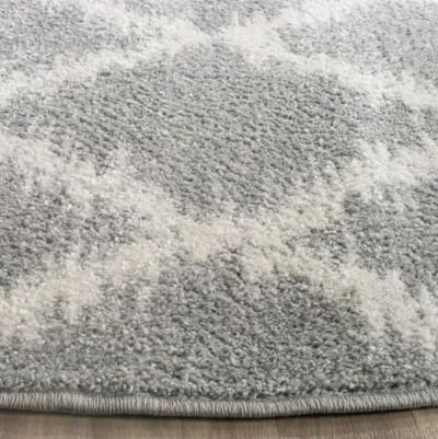 Adirondack Contemporary Silver / Ivory 5'-1" X 7'-6" Powerloomed Rug