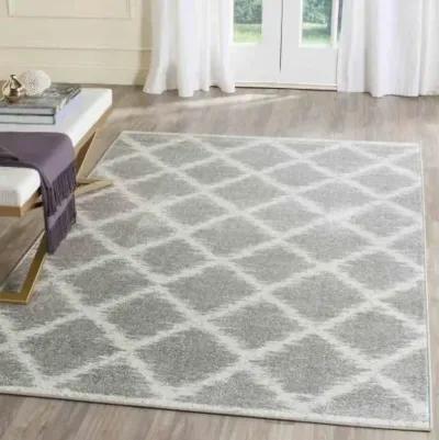 Adirondack Contemporary Silver / Ivory 5'-1" X 7'-6" Powerloomed Rug