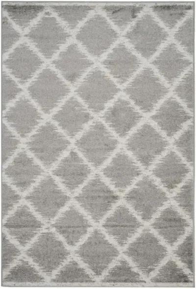 Adirondack Contemporary Silver / Ivory 5'-1" X 7'-6" Powerloomed Rug