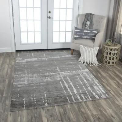 Artistry Gray Abstract NZ Wool/Tencel Blend 9'x12' Rectangle Rug