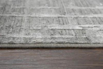 Artistry Gray Abstract NZ Wool/Tencel Blend 9'x12' Rectangle Rug