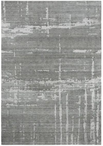 Artistry Gray Abstract NZ Wool/Tencel Blend 9'x12' Rectangle Rug