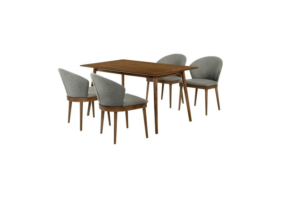 Westmont and Juno Charcoal and Walnut 5 Piece Dining Set