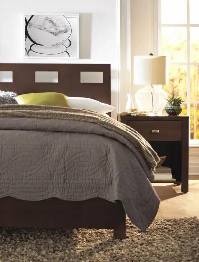 Riva King-size Platform Storage Bed in Chocolate Brown