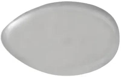 river stone coffee table, small, liquid silver