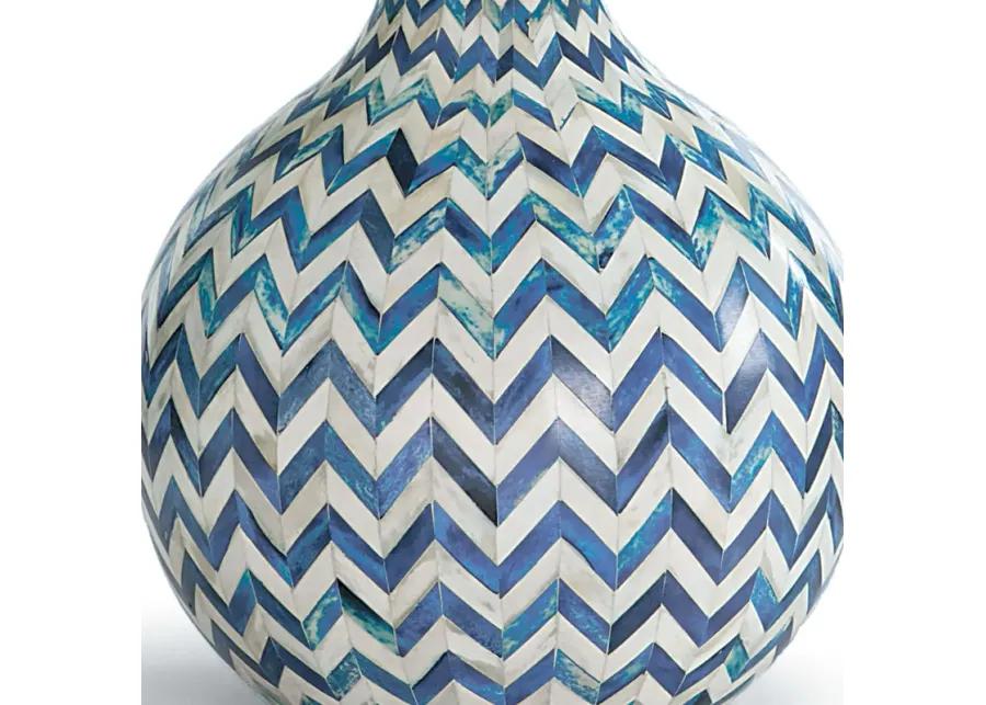 Chevron Bone Table Lamp (Indigo)