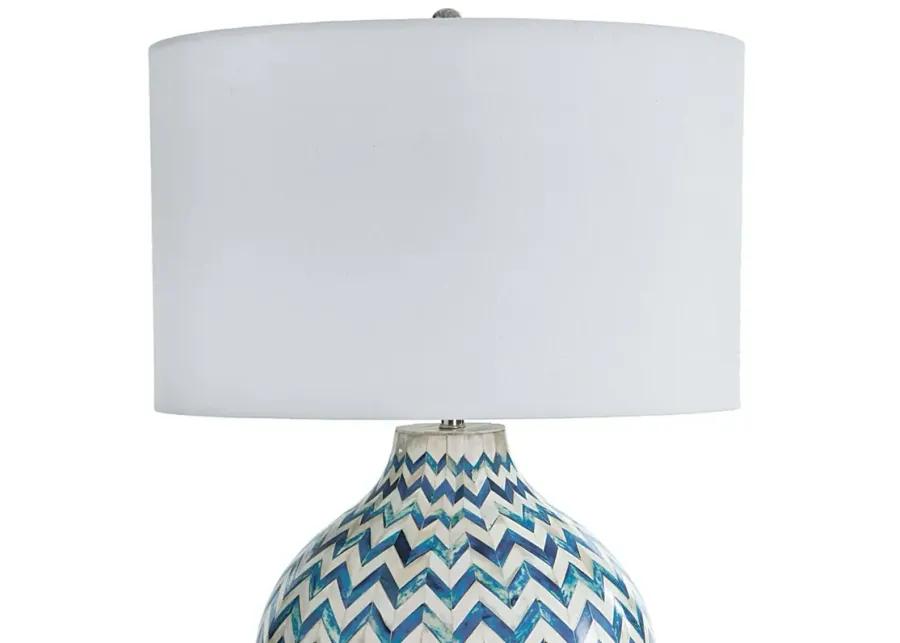 Chevron Bone Table Lamp (Indigo)