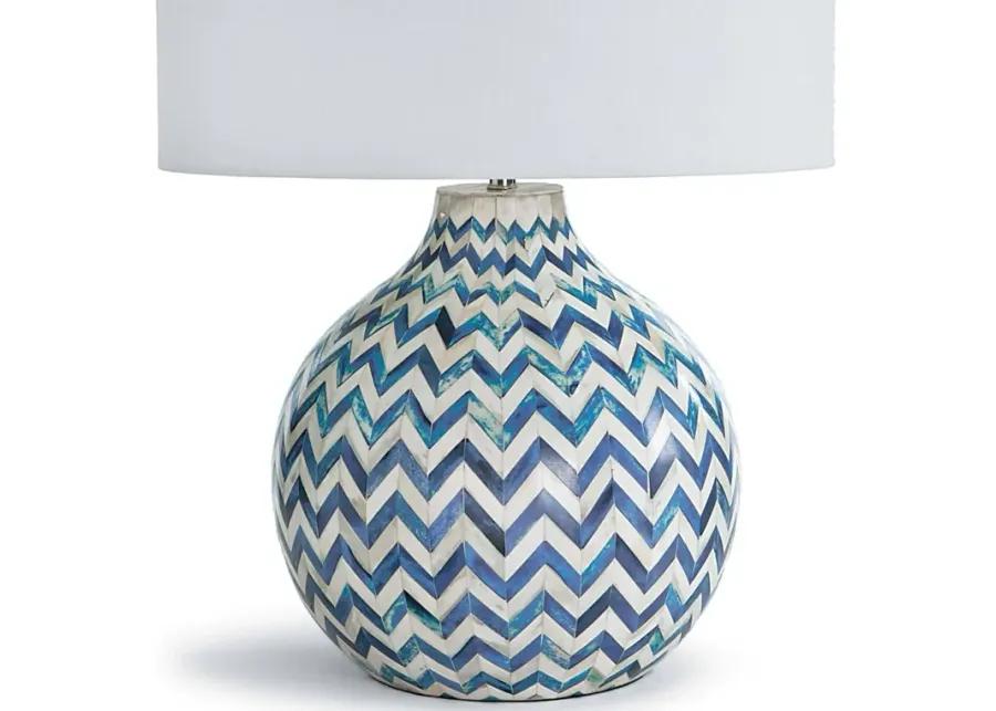 Chevron Bone Table Lamp (Indigo)