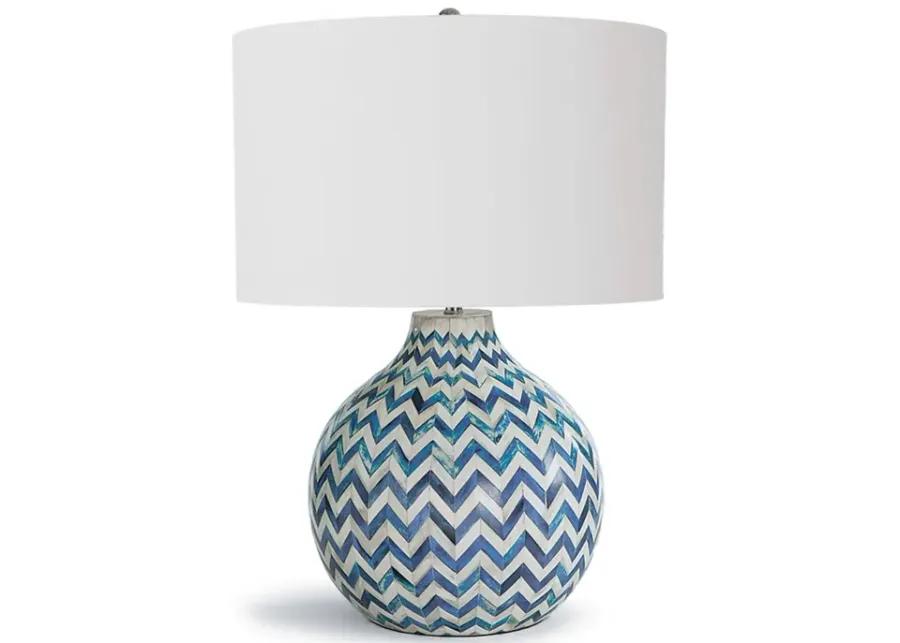 Chevron Bone Table Lamp (Indigo)