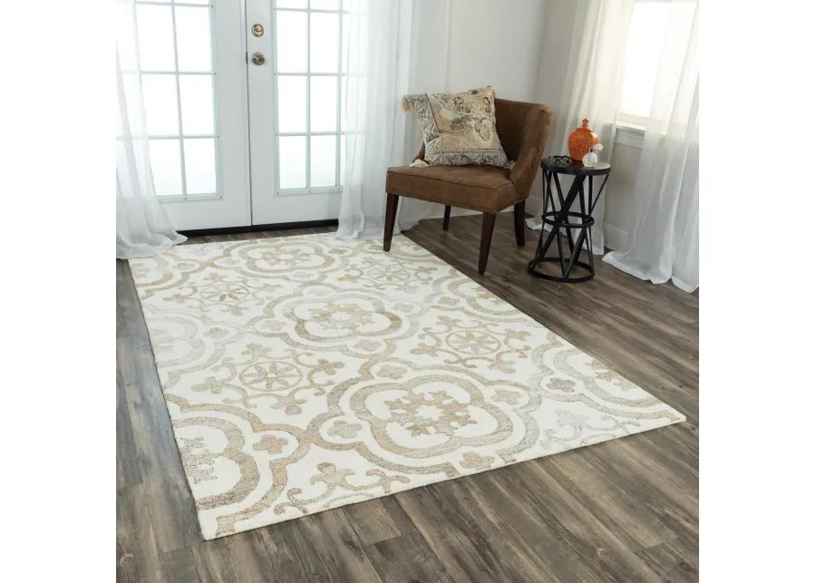 Matrix Brown Scroll Wool/Recycled Polyester 5' x 7'6" Rectangle Rug