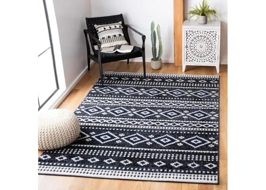 ADIRONDACK Contemporary Dark Grey / Ivory 3' X 5' Powerloomed Rug