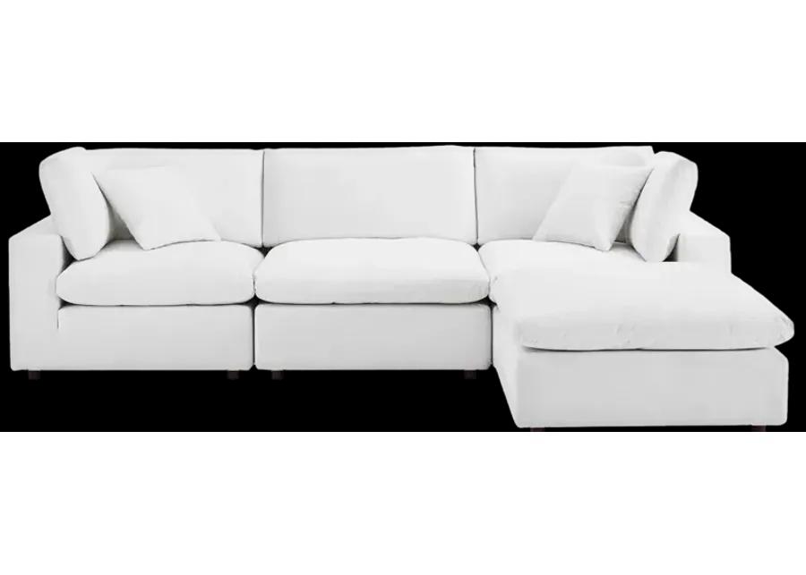 Commix Down Filled Overstuffed Performance Velvet 4-Piece Sectional Sofa