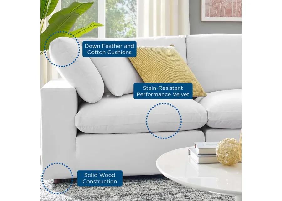 Commix Down Filled Overstuffed Performance Velvet 4-Piece Sectional Sofa