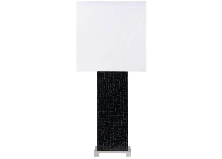 Bridle Square Shade Bedside Table Lamp Black