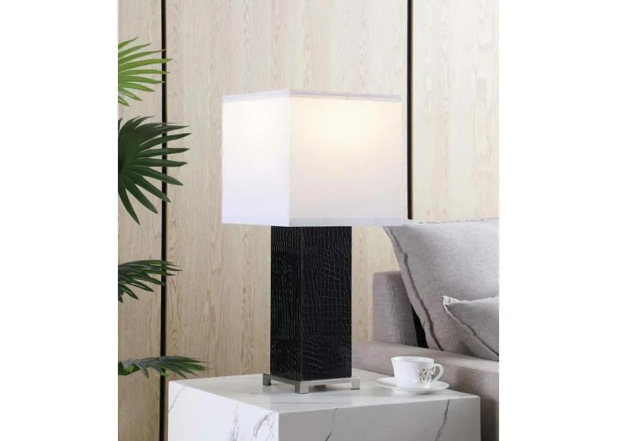 Bridle Square Shade Bedside Table Lamp Black