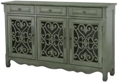 Madeline 3-door Accent Cabinet Antique Green