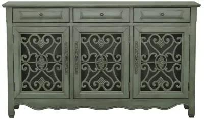 Madeline 3-door Accent Cabinet Antique Green