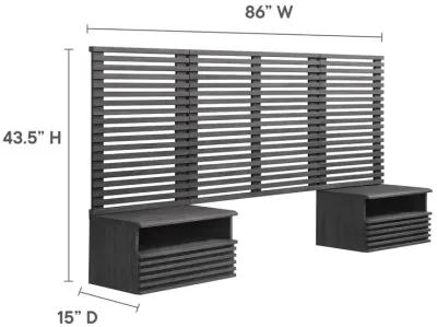 Render Wall Mount Twin Headboard and Modern Nightstands