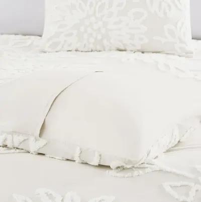 Madison Park Veronica Off-White 3 Piece Tufted Cotton Chenille Floral Comforter Set