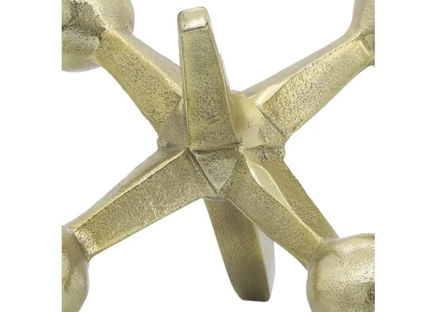 Gold Metal Jacks Decor, 5"