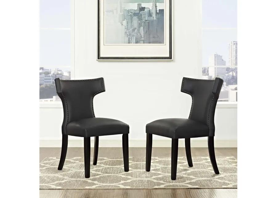 Curve Dining Side Chair Vinyl Set of 2