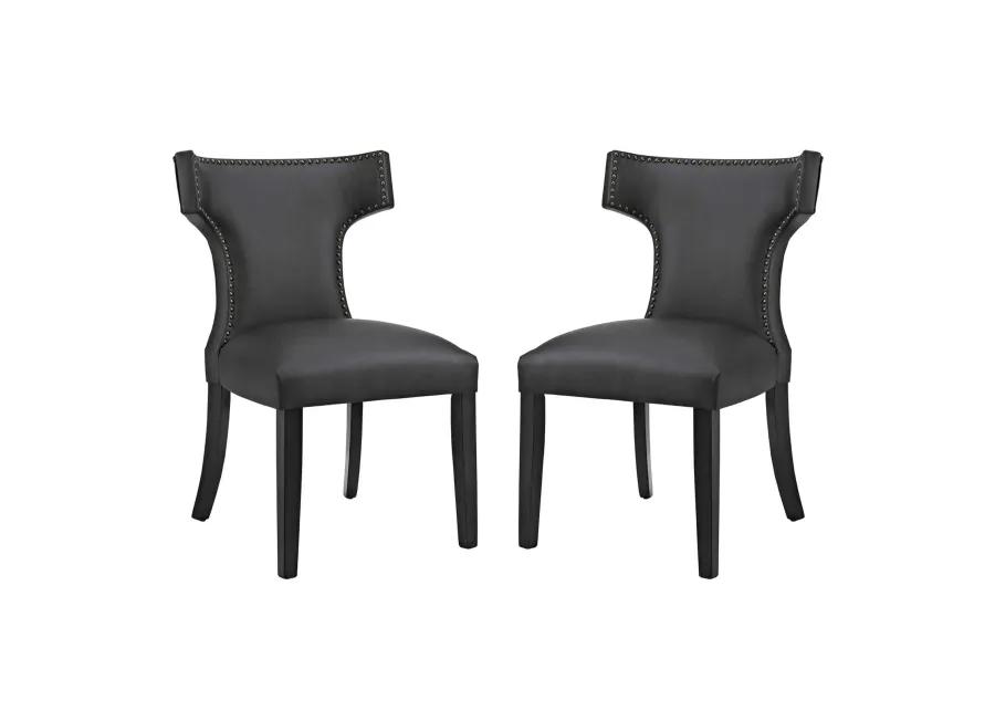 Curve Dining Side Chair Vinyl Set of 2