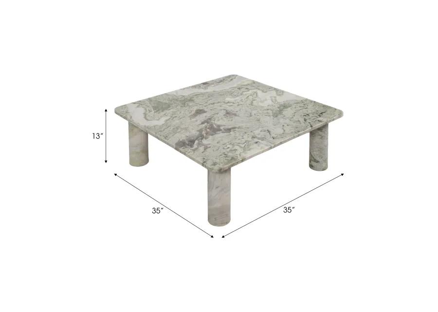 Marble, 35" Coffee Table, Green Kd, 2boxes