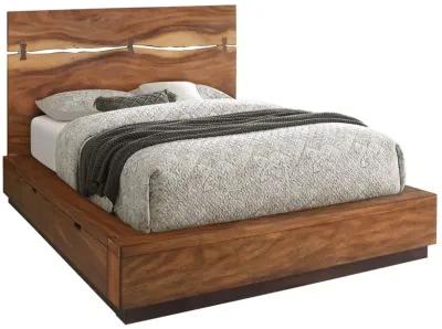 Tate Storage Eastern King Bed Smokey Walnut And Coffee Bean