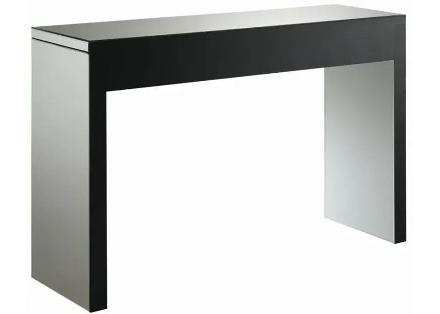 Gillian Rectangular Sofa Table Silver and Clear Mirror