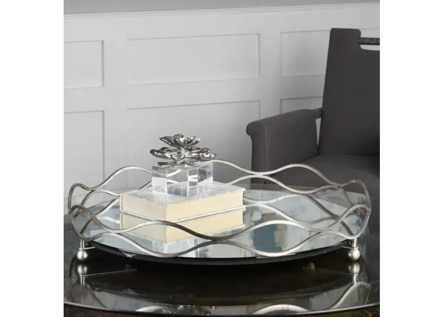 Rachele Mirrored Silver Tray