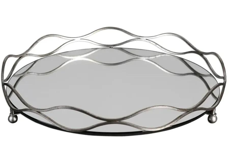 Rachele Mirrored Silver Tray