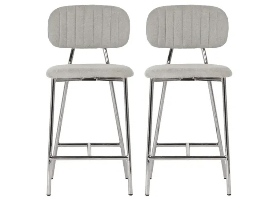 Ariana Grey Counter Stool - Silver Legs (Set of 2)