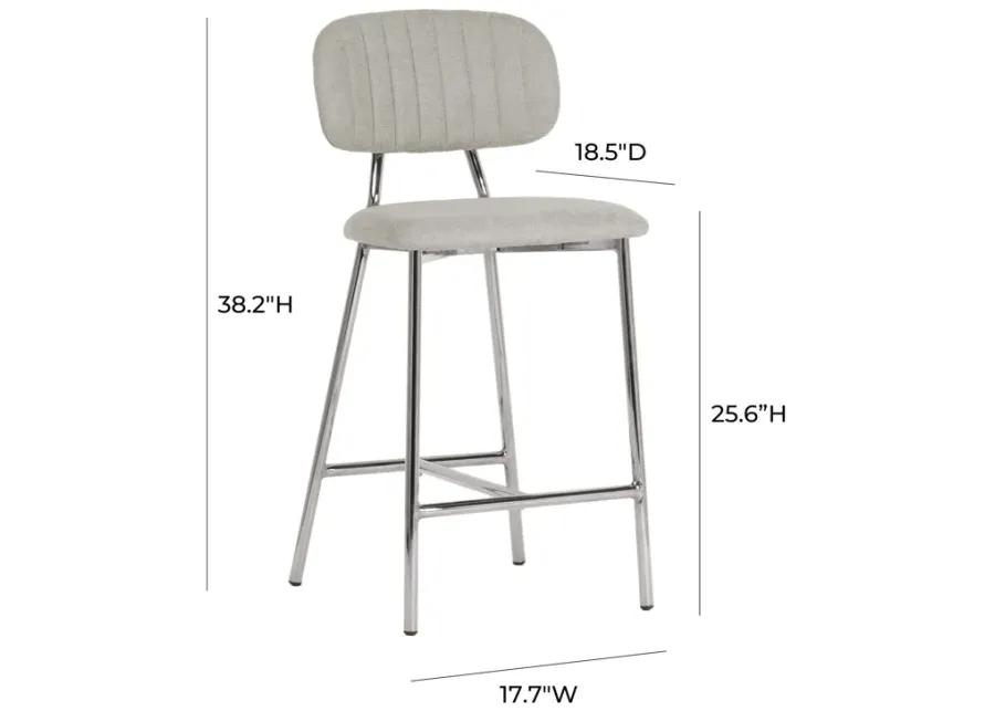 Ariana Grey Counter Stool - Silver Legs (Set of 2)