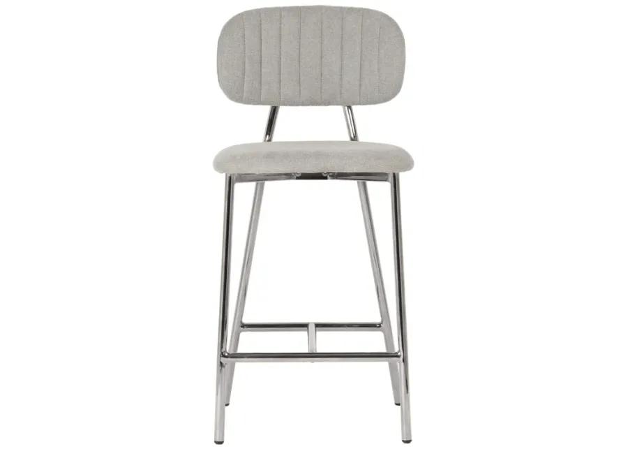 Ariana Grey Counter Stool - Silver Legs (Set of 2)