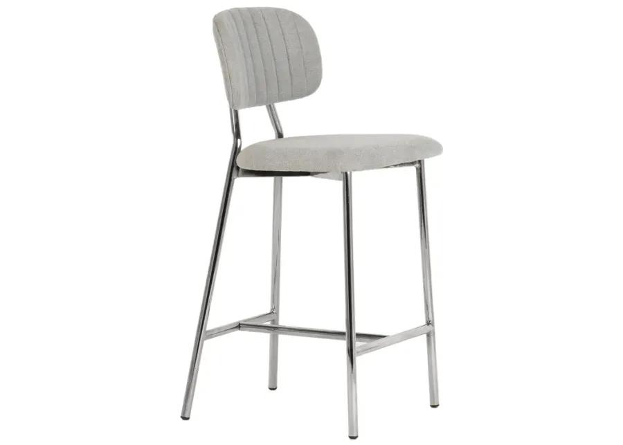 Ariana Grey Counter Stool - Silver Legs (Set of 2)