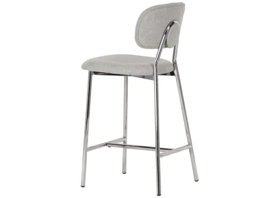 Ariana Grey Counter Stool - Silver Legs (Set of 2)