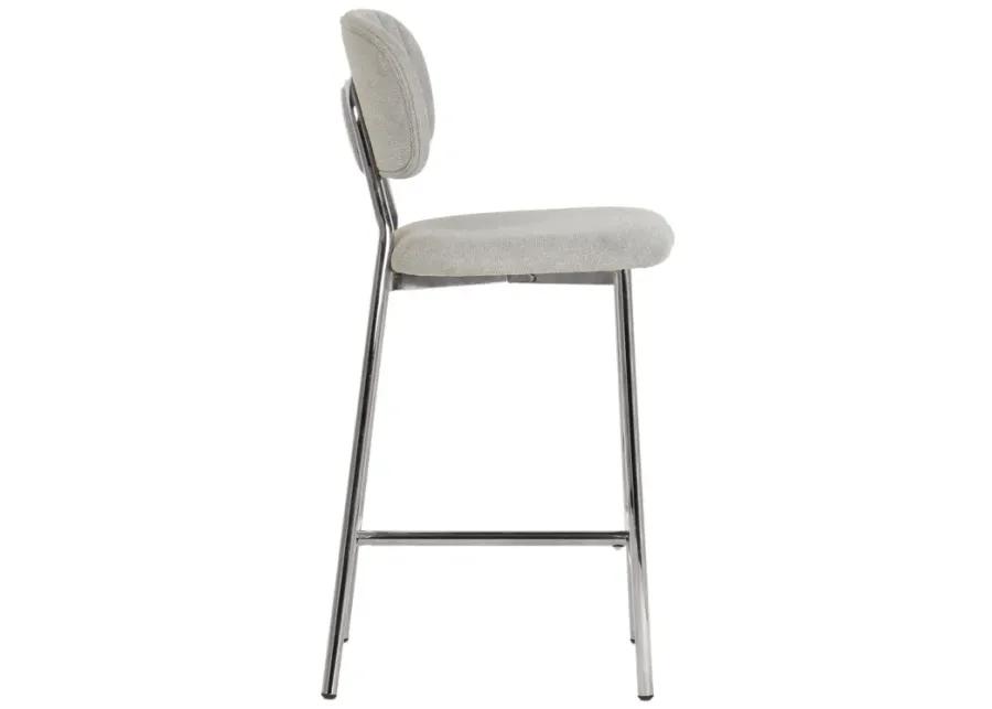 Ariana Grey Counter Stool - Silver Legs (Set of 2)