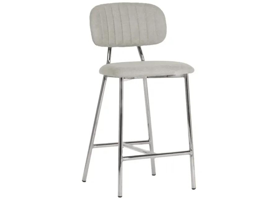 Ariana Grey Counter Stool - Silver Legs (Set of 2)