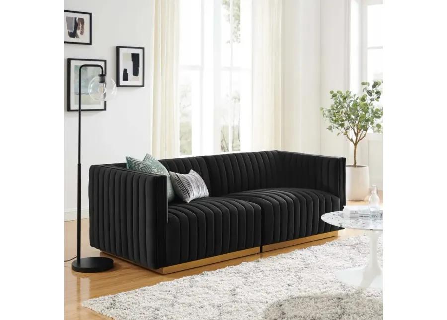 Conjure Channel Tufted Performance Velvet Loveseat