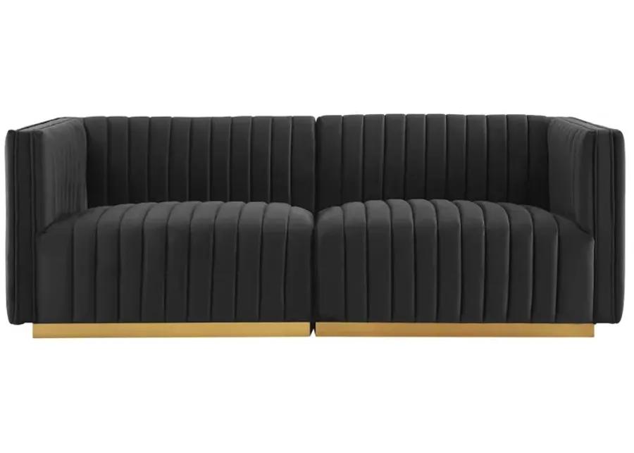 Conjure Channel Tufted Performance Velvet Loveseat