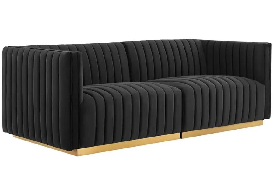 Conjure Channel Tufted Performance Velvet Loveseat