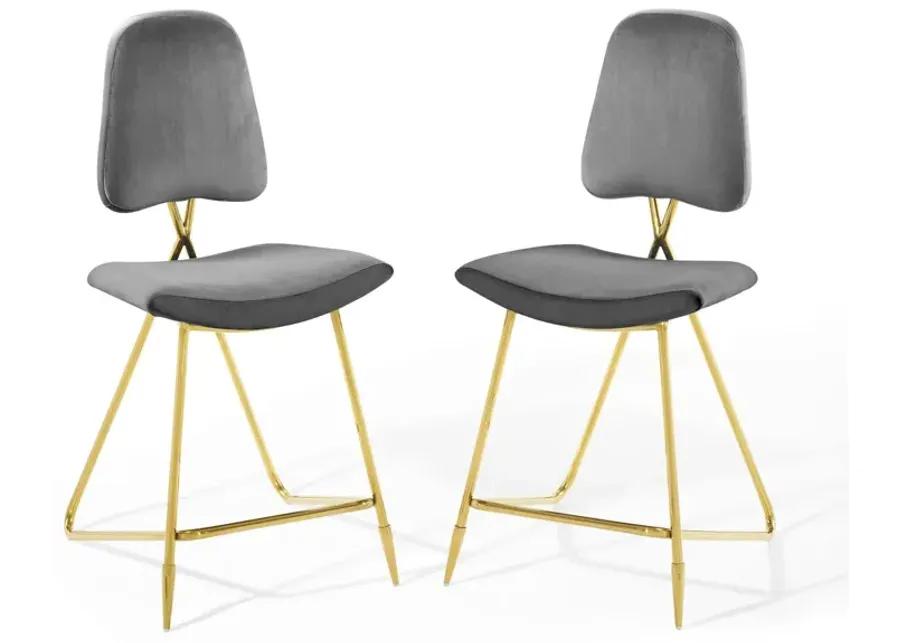 Ponder Counter Stool Performance Velvet Set of 2