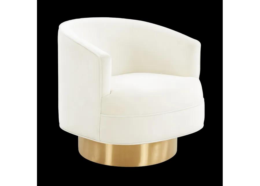 Stella Cream Velvet Swivel Chair