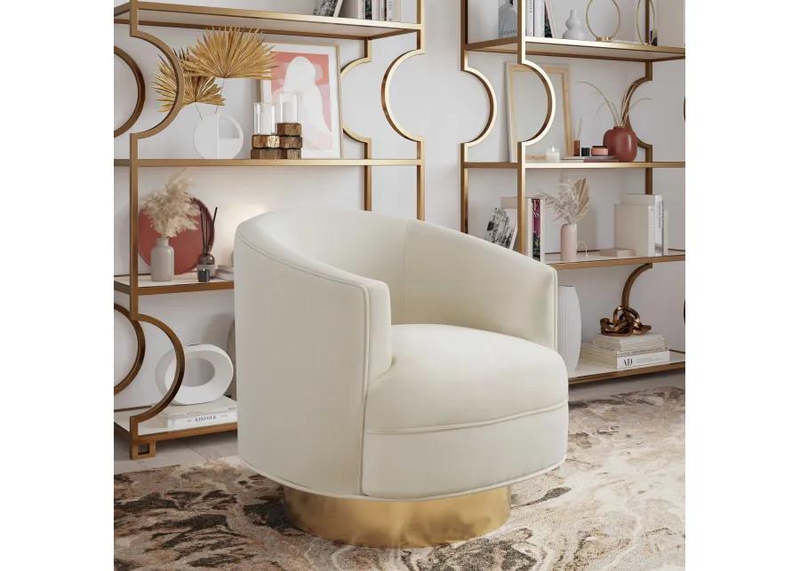 Stella Cream Velvet Swivel Chair