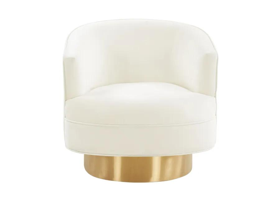 Stella Cream Velvet Swivel Chair